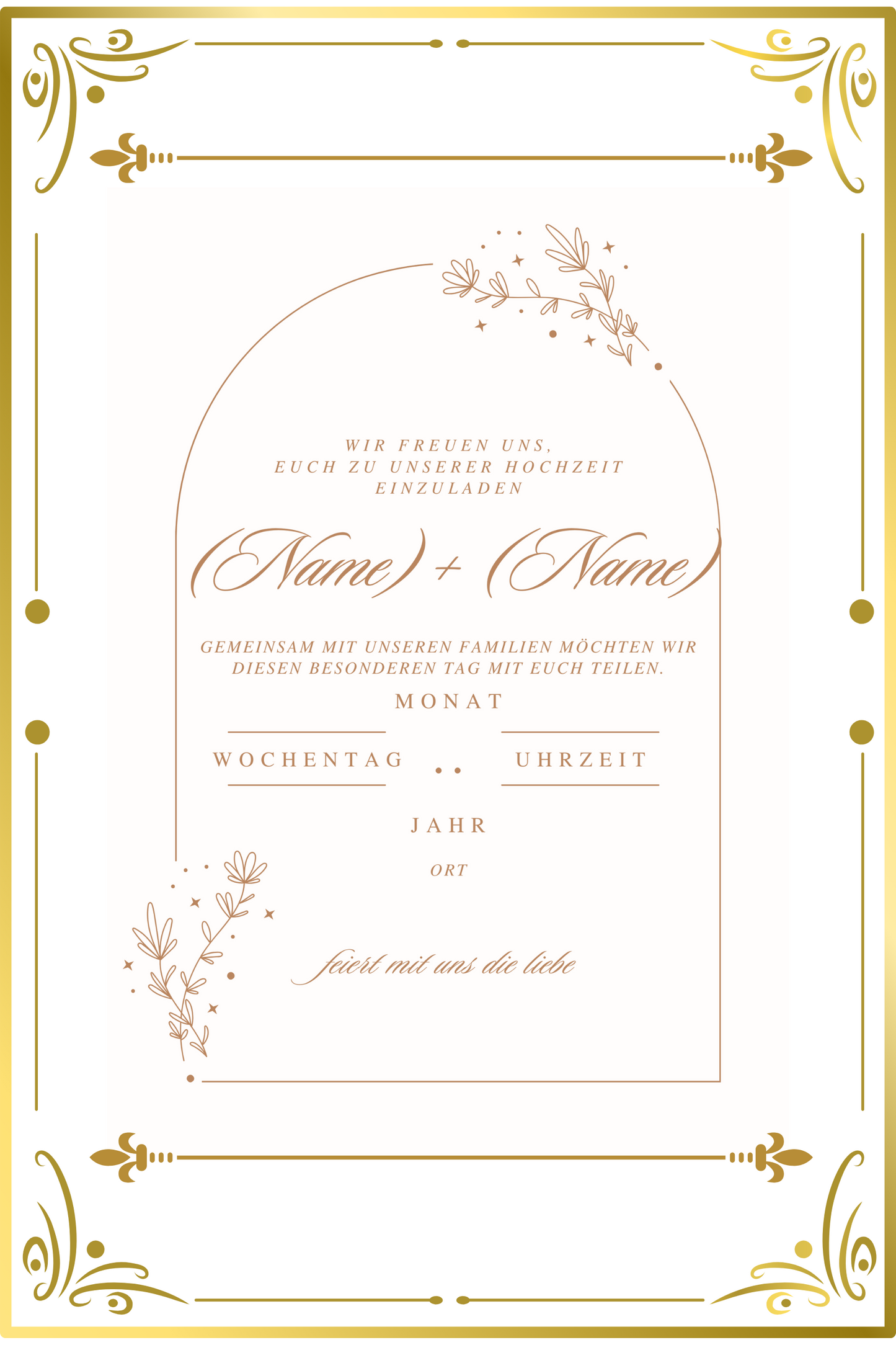 Elegante Hochzeitskarte – editierbar auf Canva