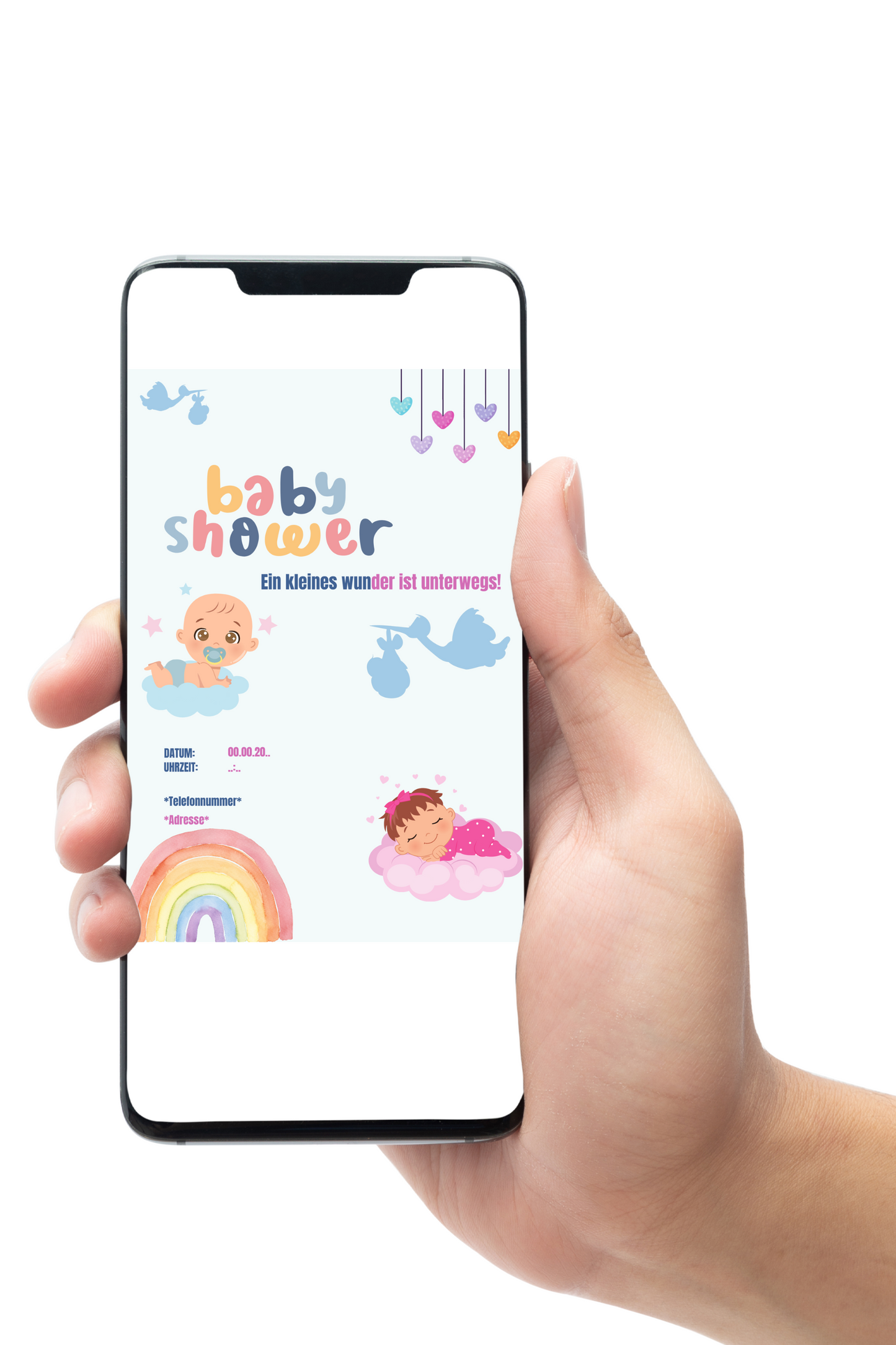 Babyshower-Karte - editierbar auf Canva