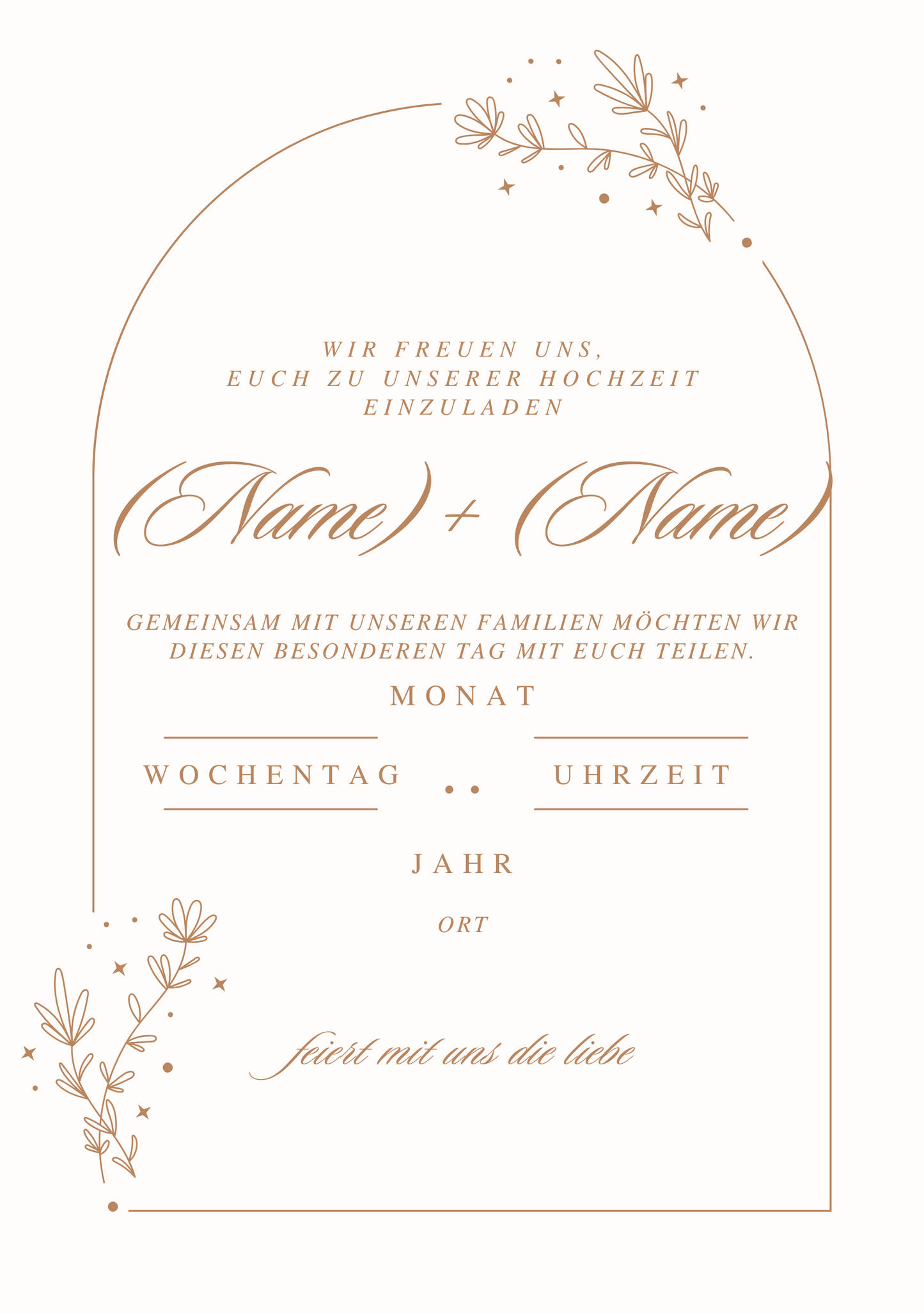 Elegante Hochzeitskarte – editierbar auf Canva