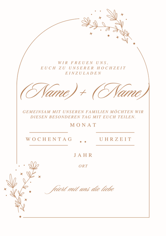 Elegante Hochzeitskarte – editierbar auf Canva